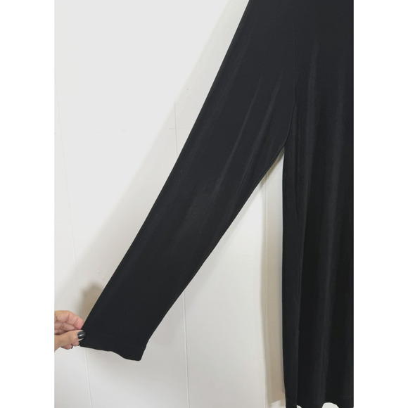 Chicos Travelers Open Front Slinky Knit Cardigan Sweater Size 2/Large Black - Picture 6 of 8